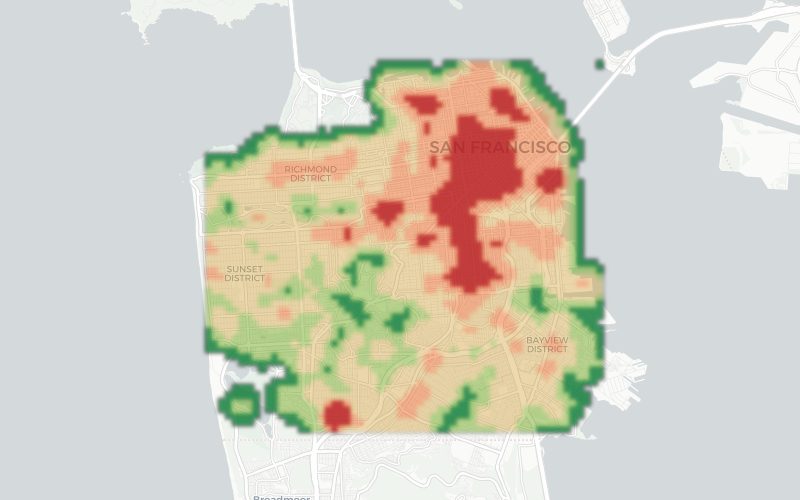 Noise heatmap preview of San Francisco